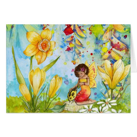 Garden Fairy Birthday Card (Vorderseite (Horizontal))