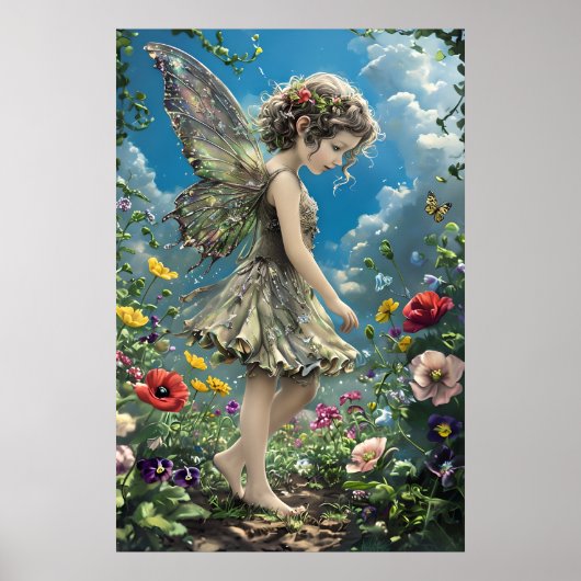 Garden Fairy Poster - Whimsisches Fantasy Mauer Ar (Vorne)