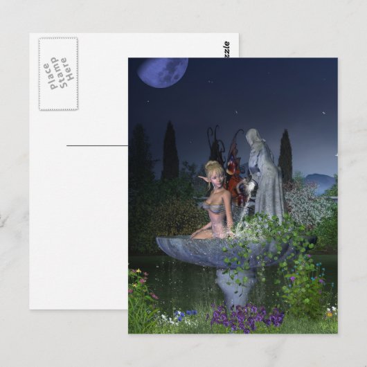 Garden Fairy Postkarte (Vorne/Hinten)