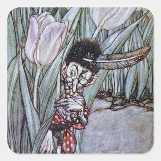 Garden Fairy Quadratischer Aufkleber (Vorderseite)