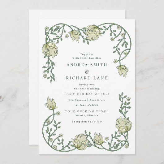 Garden Fairytale Wedding Invitations Einladung (Vorne/Hinten)
