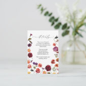 Garden Fall Sommer Burnt Orange Hochzeiten Details Begleitkarte (Stehend Vorderseite)