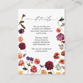 Garden Fall Sommer Burnt Orange Hochzeiten Details Begleitkarte