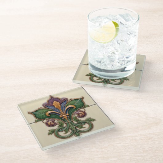 Garden Fleur-de-Lis Untersetzer (Schrägansicht)