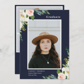 Garden Floral Abschluss Foto Einladung (Vorne/Hinten)