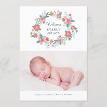 Garden Floral Birth Ankündigung