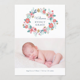 Garden Floral Birth Ankündigung