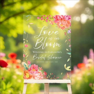 Garden Floral Bridal Shower Welcome Acrylic Sign Acrylschild
