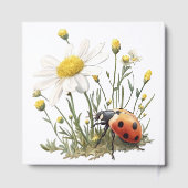 Garden Floral Daisy Little Ladybug Baby Shower Gästebuch (Rückseite)