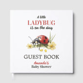Garden Floral Daisy Little Ladybug Baby Shower Gästebuch (Vorderseite)