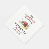 Garden Floral Daisy Little Ladybug Baby Shower Serviette (Ecke)