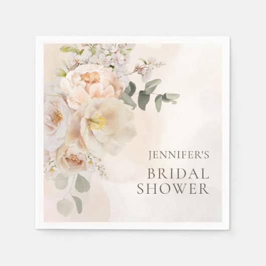 Garden Floral Eucalyptus Brautparty Serviette (Vorderseite)