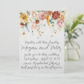 Garden Floral Fine Art Calligraphy Style Wedding Einladung (Stehend Vorderseite)