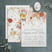 Garden Floral Fine Art Calligraphy Style Wedding Einladung