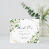 GARDEN FLORAL GREENERY Wedding Danke Karte (Stehend Vorderseite)