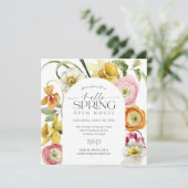 Garden Floral Hello Spring Open House Einladung (Stehend Vorderseite)
