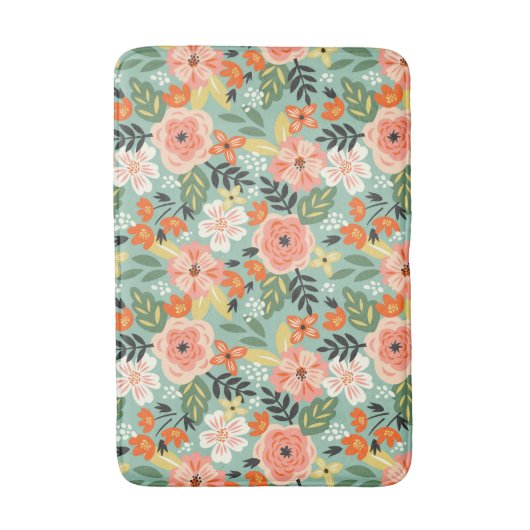 Garden Floral Pattern Badematte (Vorderseite Vertikal)