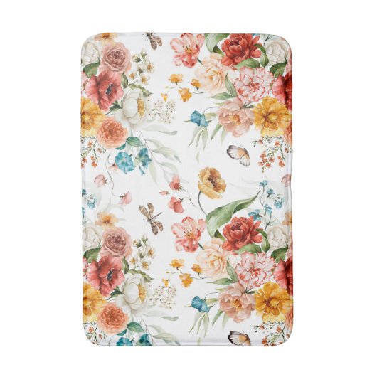 Garden Floral Pattern Badematte (Vorderseite Vertikal)