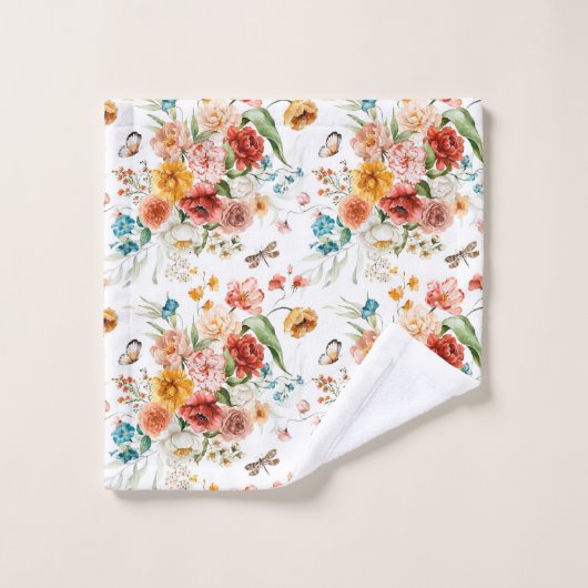 Garden Floral Pattern Badhandtuch Set (Waschlappen)