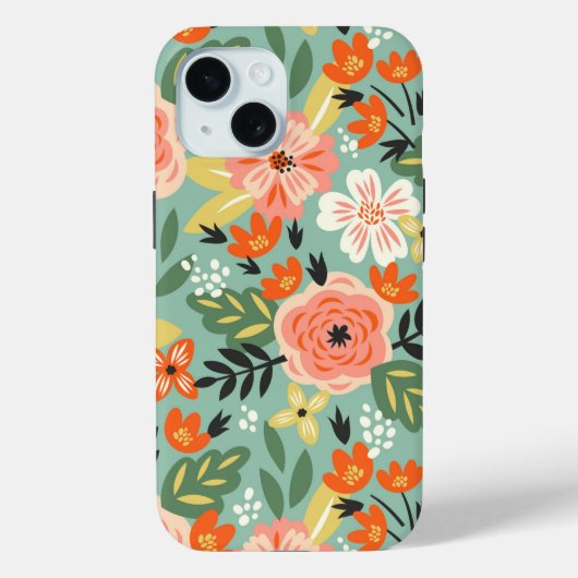 Garden Floral Pattern Case-Mate iPhone Hülle (Rückseite)