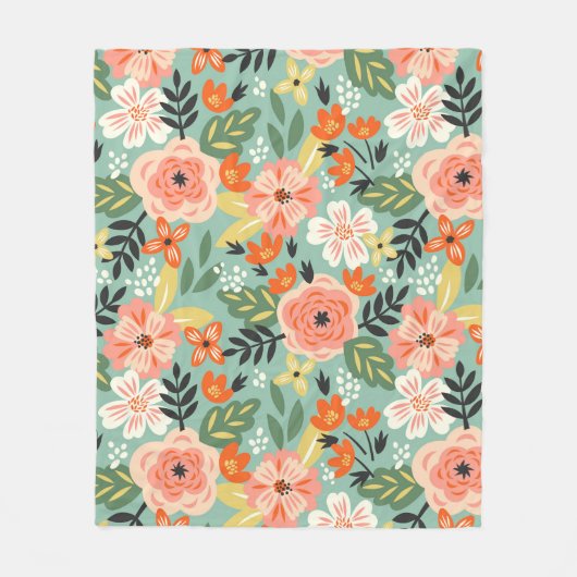 Garden Floral Pattern Fleecedecke (Vorderseite)