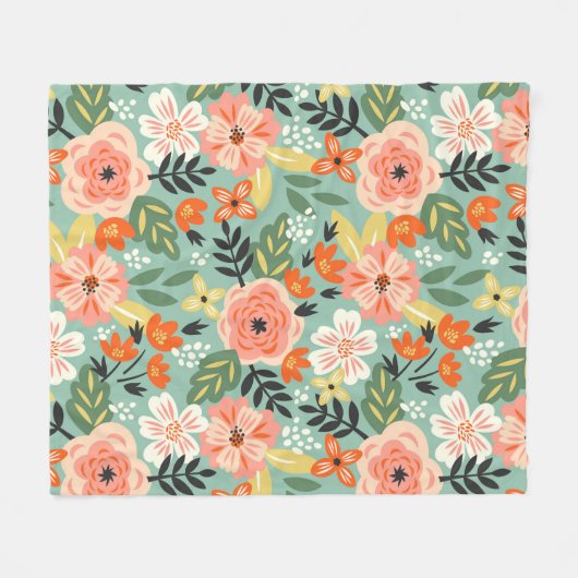 Garden Floral Pattern Fleecedecke (Vorderseite (Horizontal))