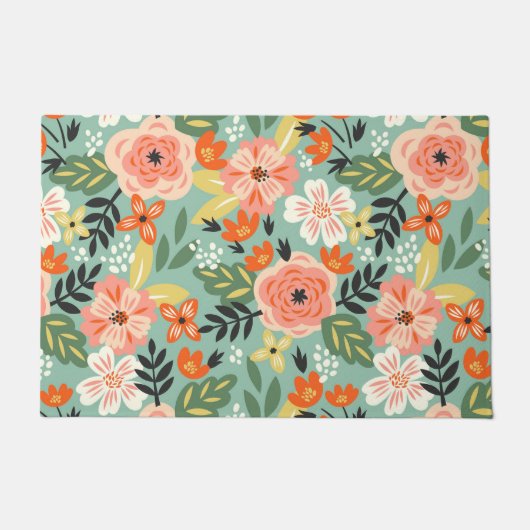 Garden Floral Pattern Fußmatte (Vorderseite)