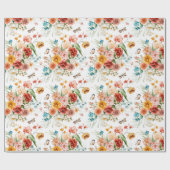 Garden Floral Pattern Geschenkpapier (Flach)