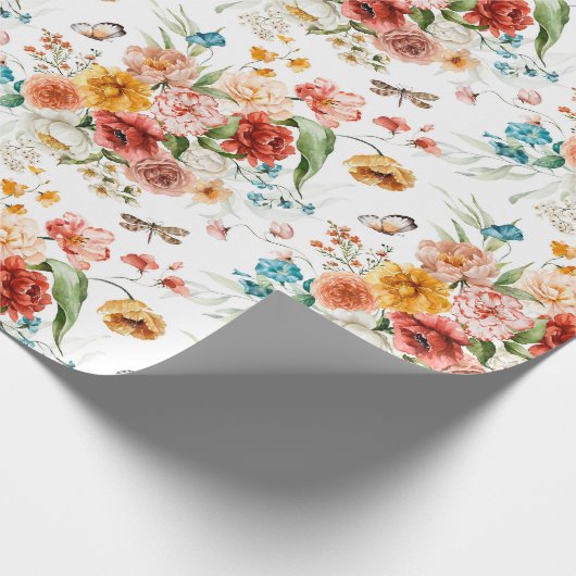 Garden Floral Pattern Geschenkpapier (Ecke)
