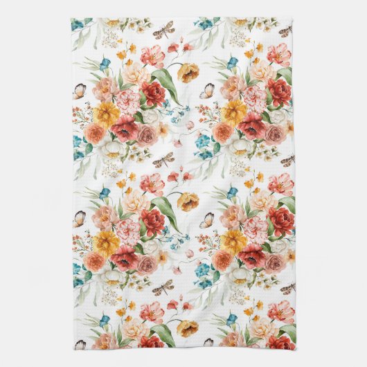 Garden Floral Pattern Geschirrtuch (Vertikal)