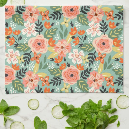 Garden Floral Pattern Geschirrtuch (Gefaltet)