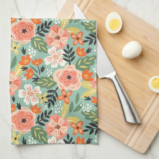 Garden Floral Pattern Geschirrtuch (Viertel Falte)