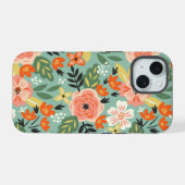 Garden Floral Pattern iPhone 15 Hülle (Rückseite (Horizontal))