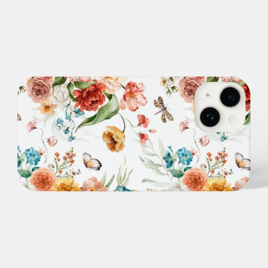 Garden Floral Pattern iPhone Hülle (Rückseite (Horizontal))