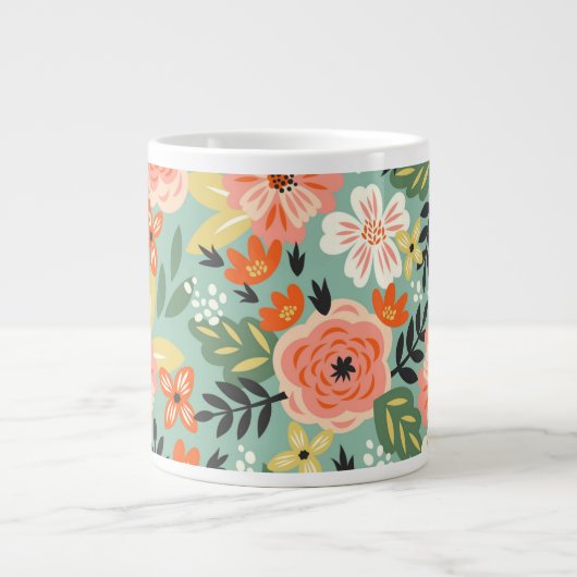 Garden Floral Pattern Jumbo-Tasse (Vorderseite)