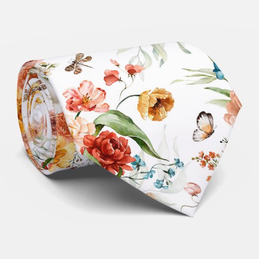 Garden Floral Pattern Krawatte (Gerollt)