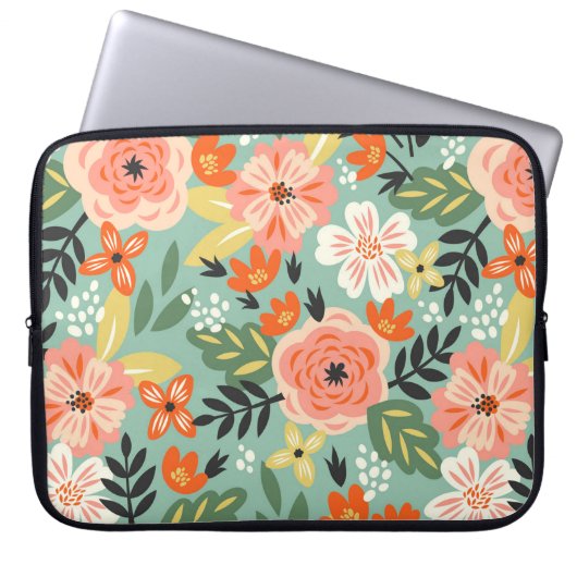 Garden Floral Pattern Laptopschutzhülle (Vorderseite)
