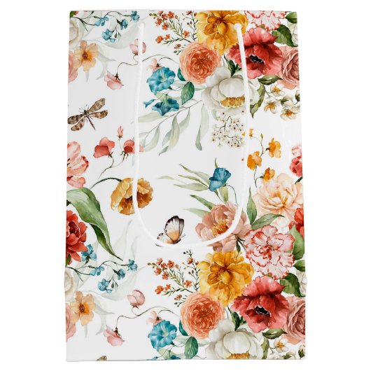 Garden Floral Pattern Mittlere Geschenktüte (Rückseite)