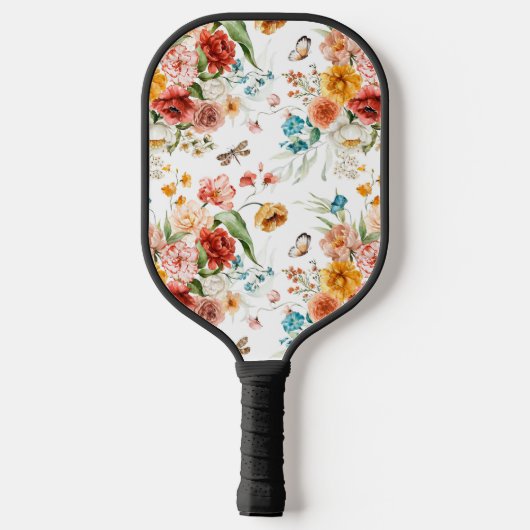 Garden Floral Pattern Pickleball Schläger (Rückseite)