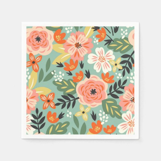 Garden Floral Pattern Serviette (Vorderseite)