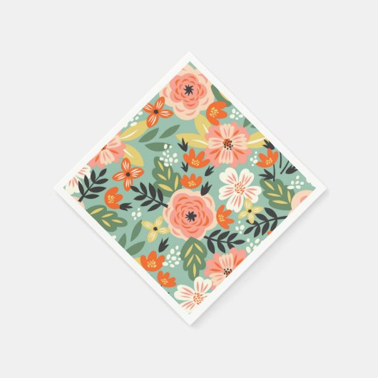 Garden Floral Pattern Serviette (Ecke)