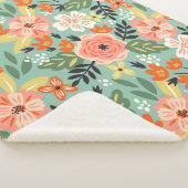 Garden Floral Pattern Sherpadecke (3/4)