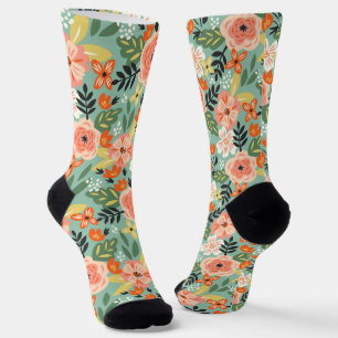 Garden Floral Pattern Socken
