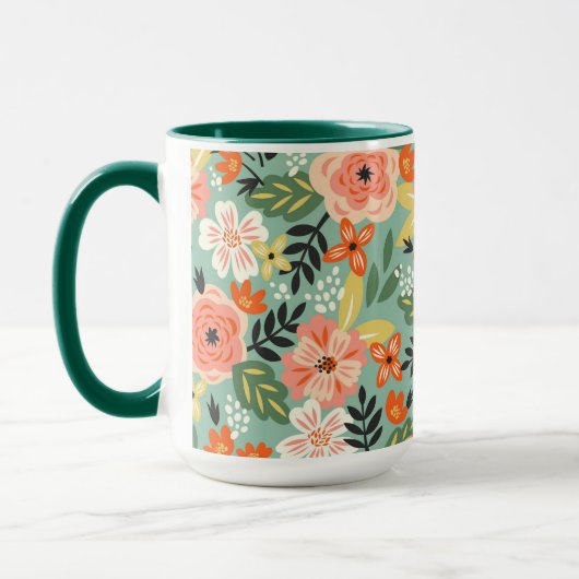Garden Floral Pattern Tasse (Links)