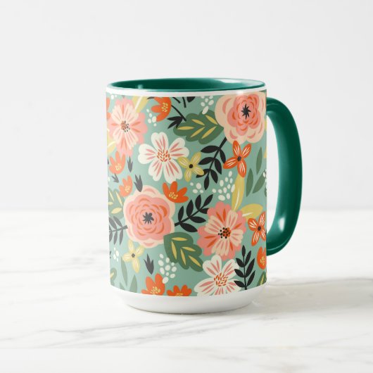 Garden Floral Pattern Tasse (VorderseiteRechts)
