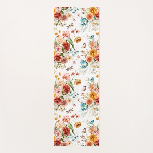 Garden Floral Pattern Yogamatte (Vorderseite)