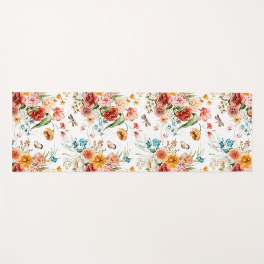 Garden Floral Pattern Yogamatte (Vorderseite (Horizontal))