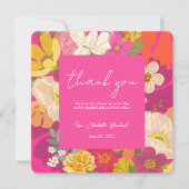 Garden Floral Pink Brautparty Danke Karte (Vorderseite)