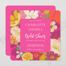 Garden Floral Pink Brautparty Einladung