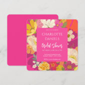 Garden Floral Pink Brautparty Einladung (Vorne/Hinten)